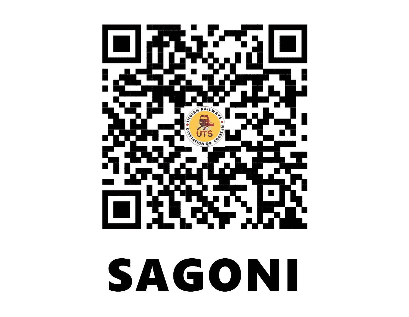 UTS QR Code for SAGONI - SAO - WC (MADHYA PRADESH)